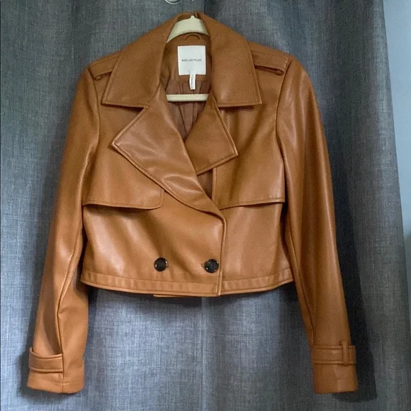 NWOT Avec Les Filles Crop Jacket Faux
Leather Warm Brown S - Picture 7 of 12